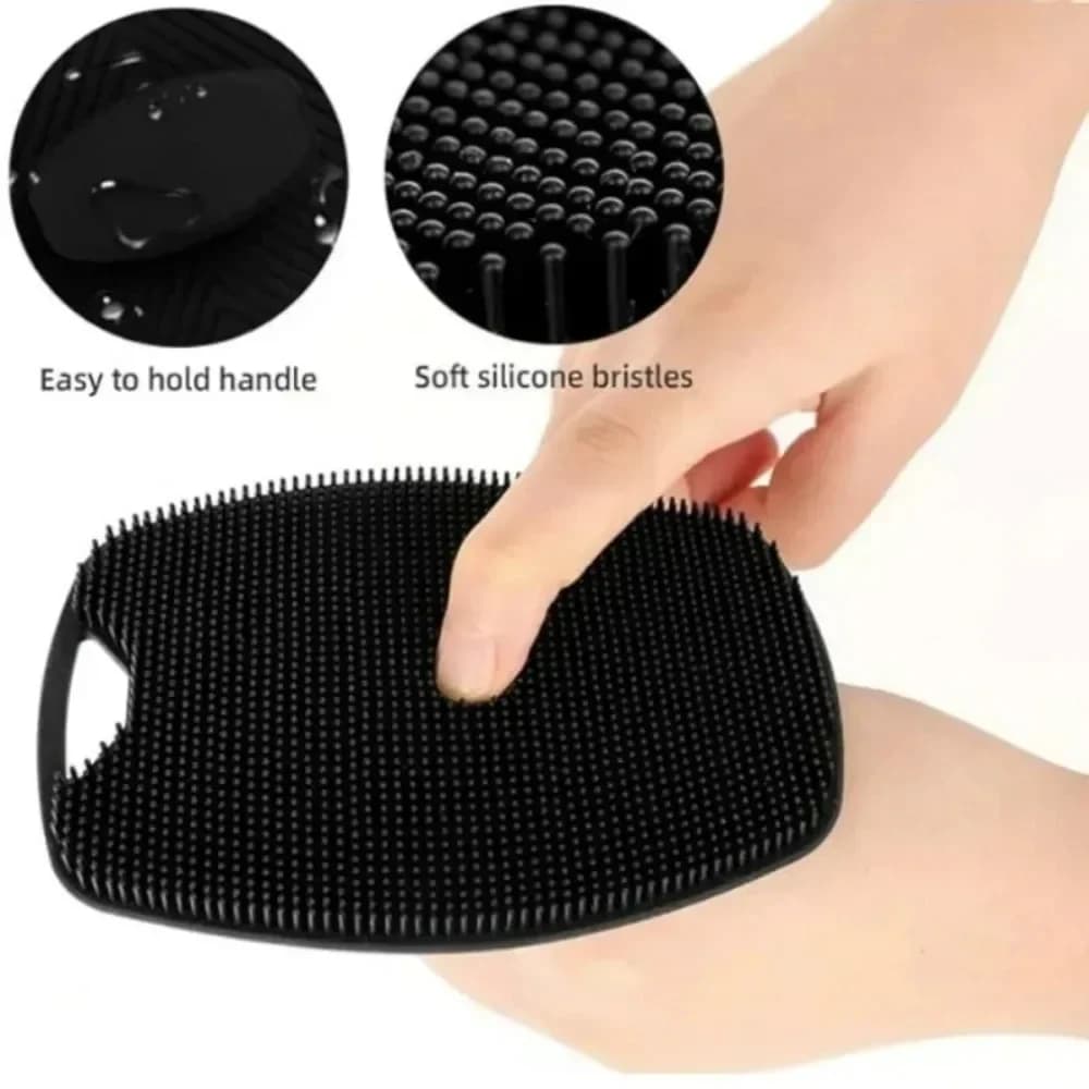 Brosse de nettoyage du corps en Silicone souple, 1 pièce, pour l'exfoliation, pratique, facile à nettoyer, brosse de bain en Silicone
