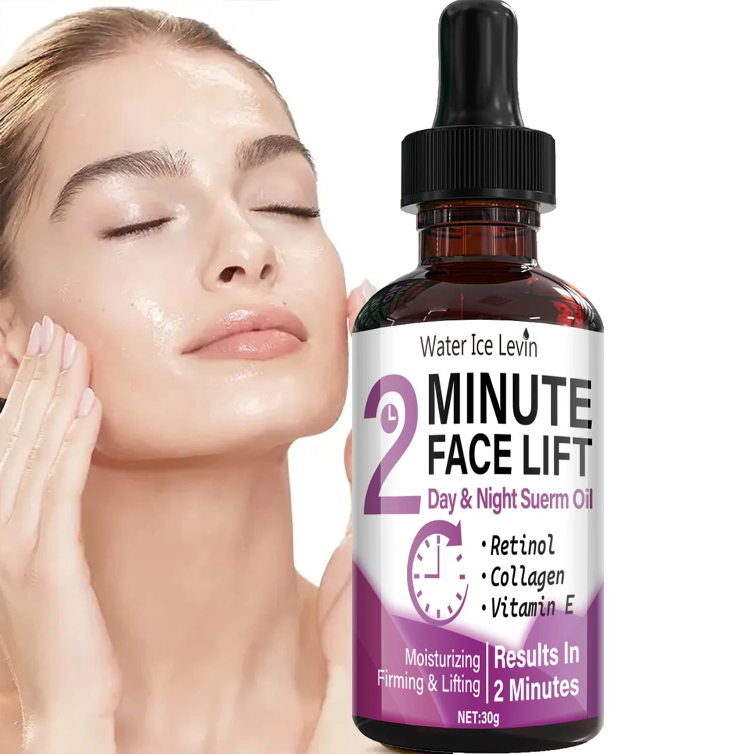 Minute Face Lift Huile de sérum jour et nuit au rétinol et au collagène – Hydratant