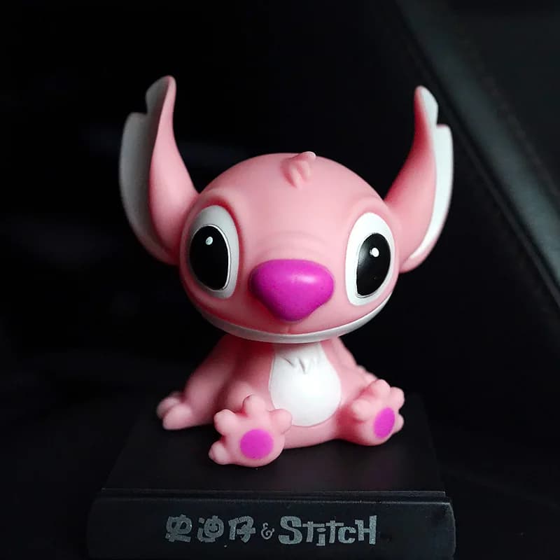 Figurine d'action Disney Lilo Stitch en PVC, poupée Bobblehead, ornements de voiture, modèle de tête secouante, jouets, accessoires de décoration intérieure automobile
