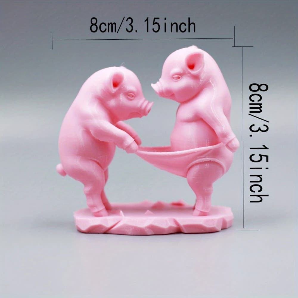 Une figurine de cochon de dessin animé mignonne, un objet décoratif pour les festivals, parfait comme cadeau de vacances