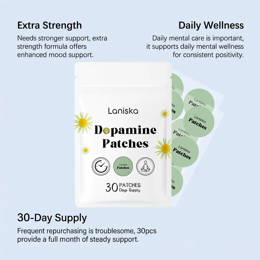 Patchs de Dopamine : Soutien Naturel de l'Humeur, Autocollants Portables Anti-Stress, Patchs Apaisants Quotidiens Doux pour la Peau
