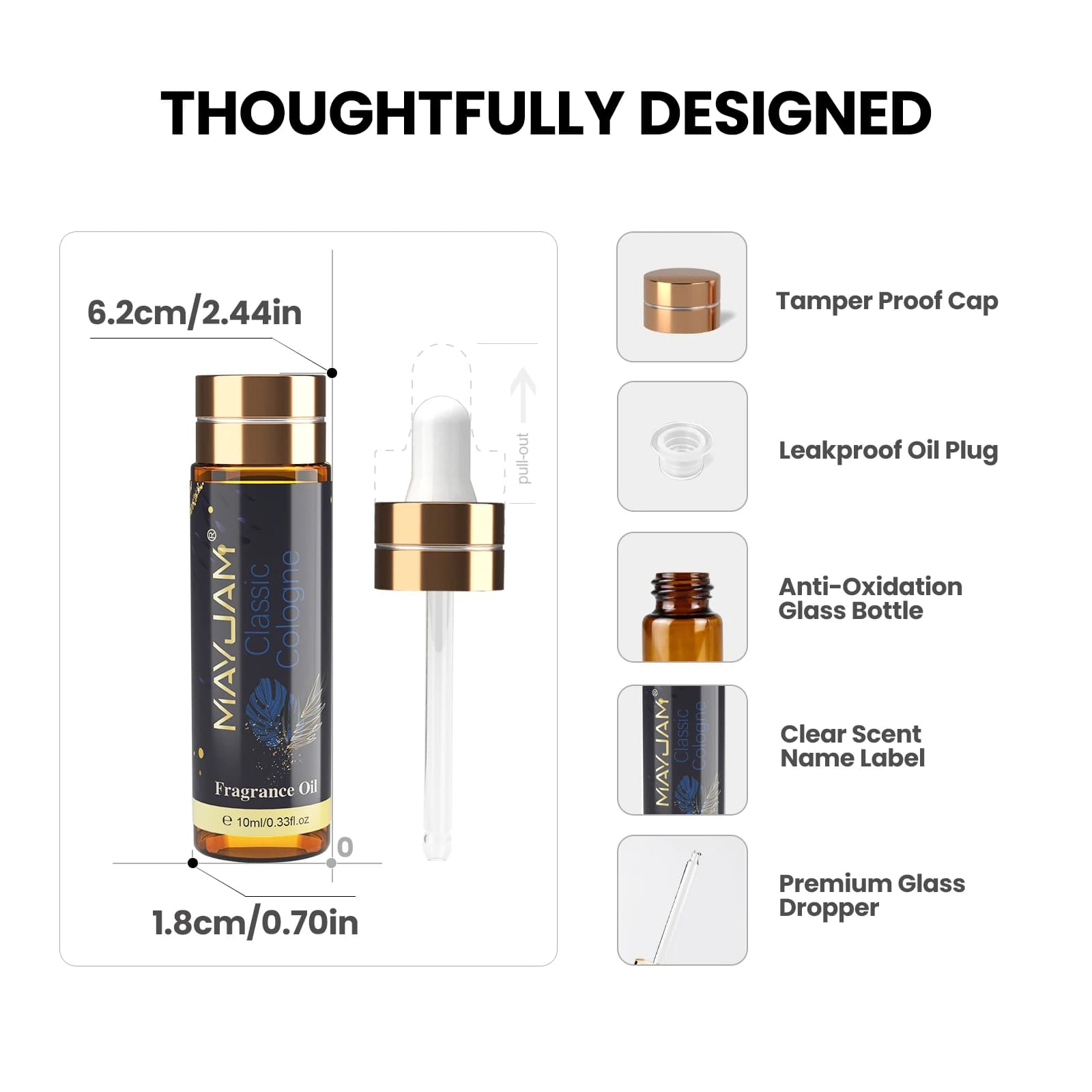 MAYJAM huile essentielle pour hommes Cologne classique tabac sucré baie rhum forêt pin bambou pluie parfum parfums longue durée