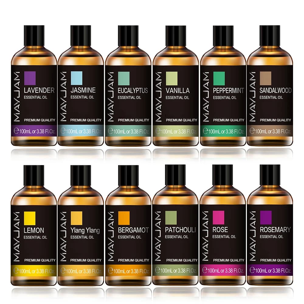 Huiles essentielles pour humidificateur, diffuseur aromatique, lavande, Eucalyptus, Rose, gingembre, citronnelle, parfum, fabrication d'huile, bougies, 100ml