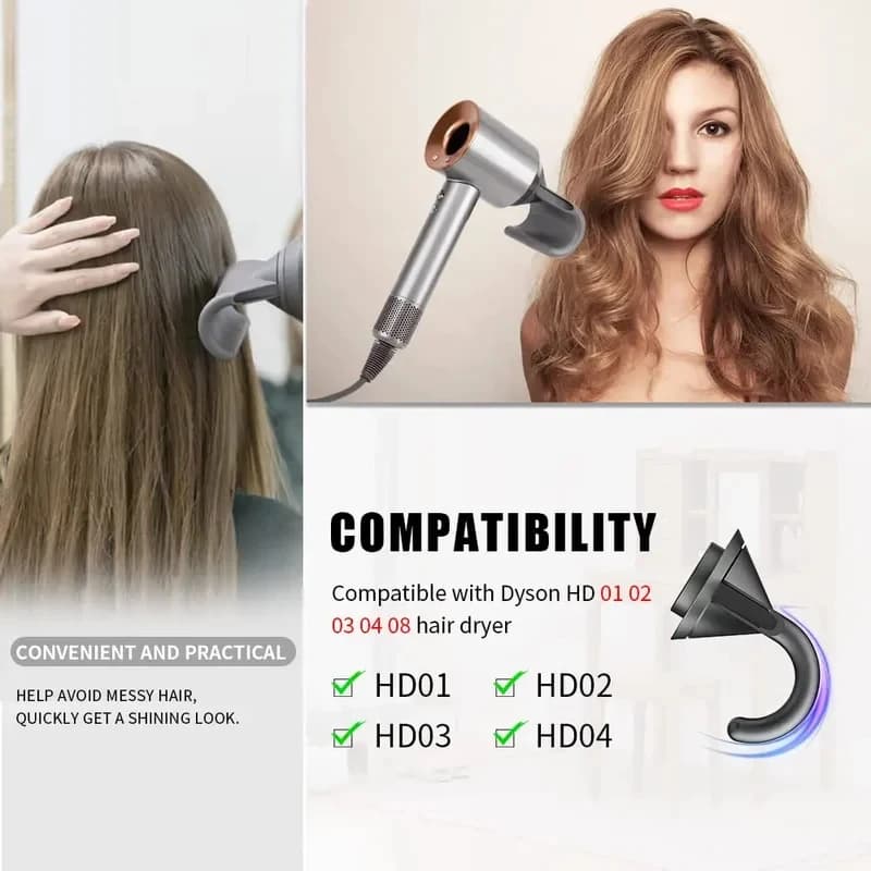 Diffuseur pour sèche-cheveux supersonique compatible, buse anti-déformation pour Dyson, HD01, HD02, HD03, HD04, HD08, HD15