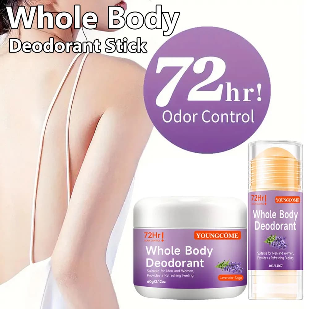 Bâton déodorant naturel pour tout le corps, Base d'huile de noix de coco, sans alcool, ensemble de 60g, déodorant pêche adapté aux voyages, élimination des aisselles