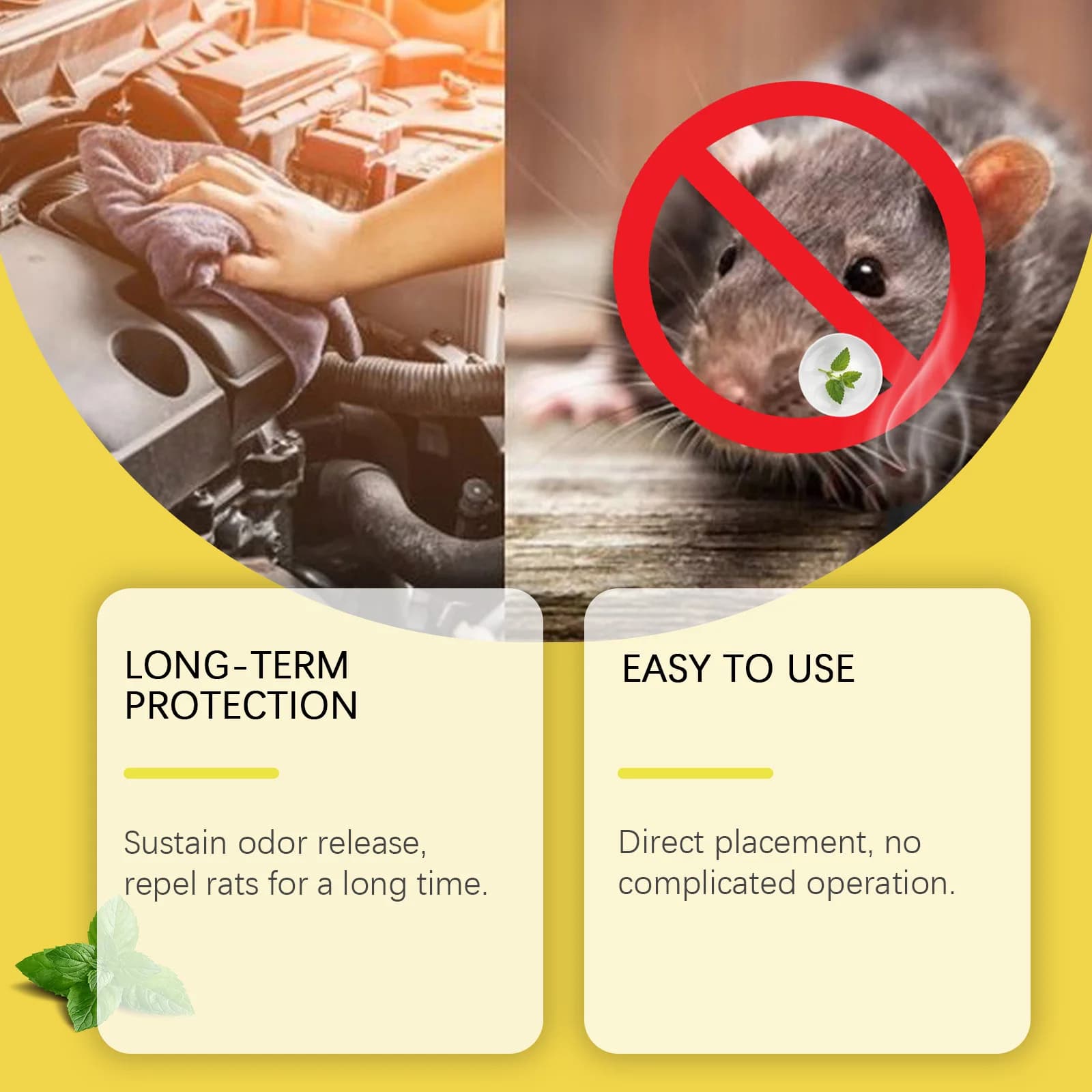 Boules répulsives pour souris, 12 pièces, huile essentielle de plante, dissuasion des rats, pour moteur de voiture, cuisine, entrepôt, Protection longue durée