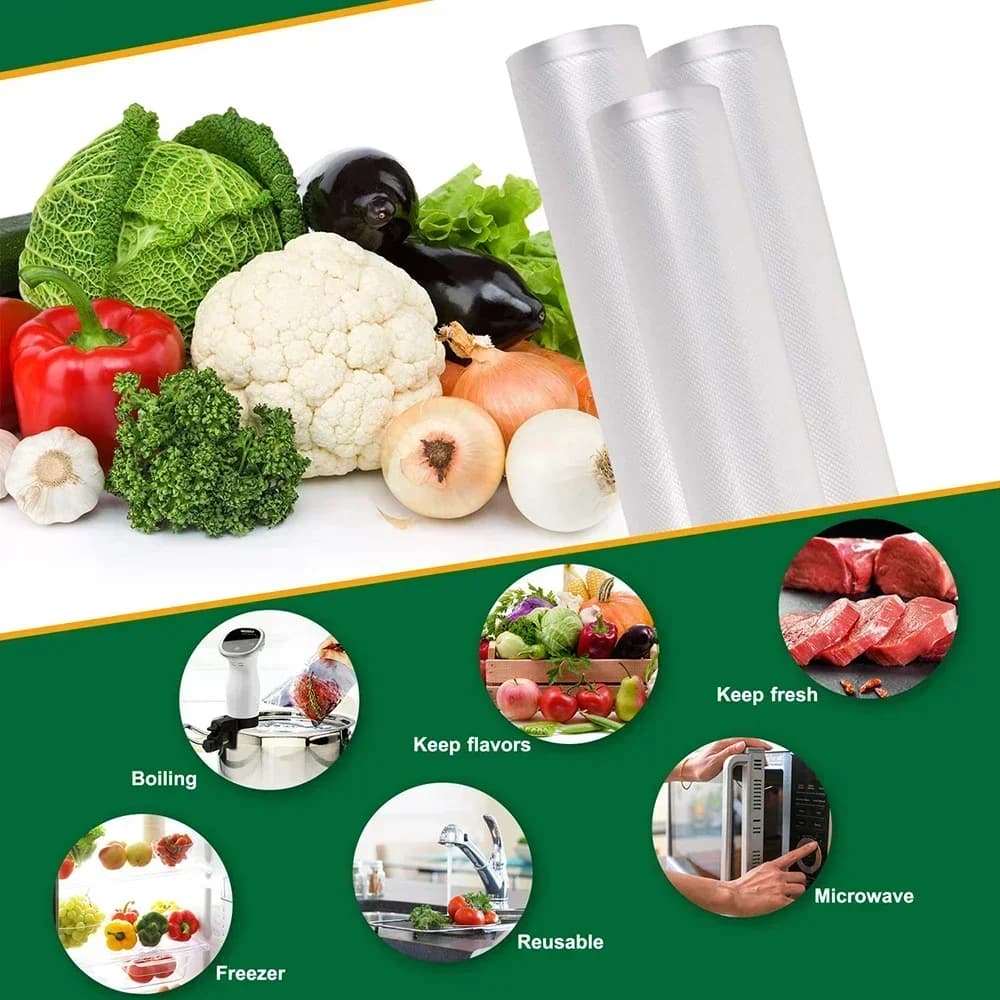Sacs en rouleau Sous Vide pour Machine d'emballage sous vide, emballage de stockage des aliments, sacs sous vide pour scelleuse sous vide, longueur de 300CM