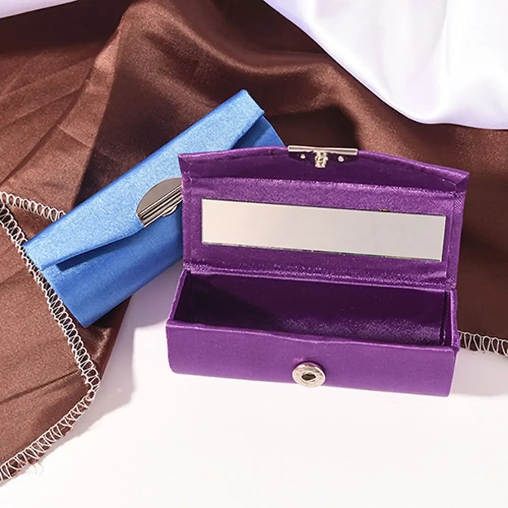 Boîtes en tissu design pour bijoux, sacs cosmétiques avec miroir, étuis à rouge à lèvres, porte-rouge à lèvres, boîtes d'emballage pour rouges à lèvres