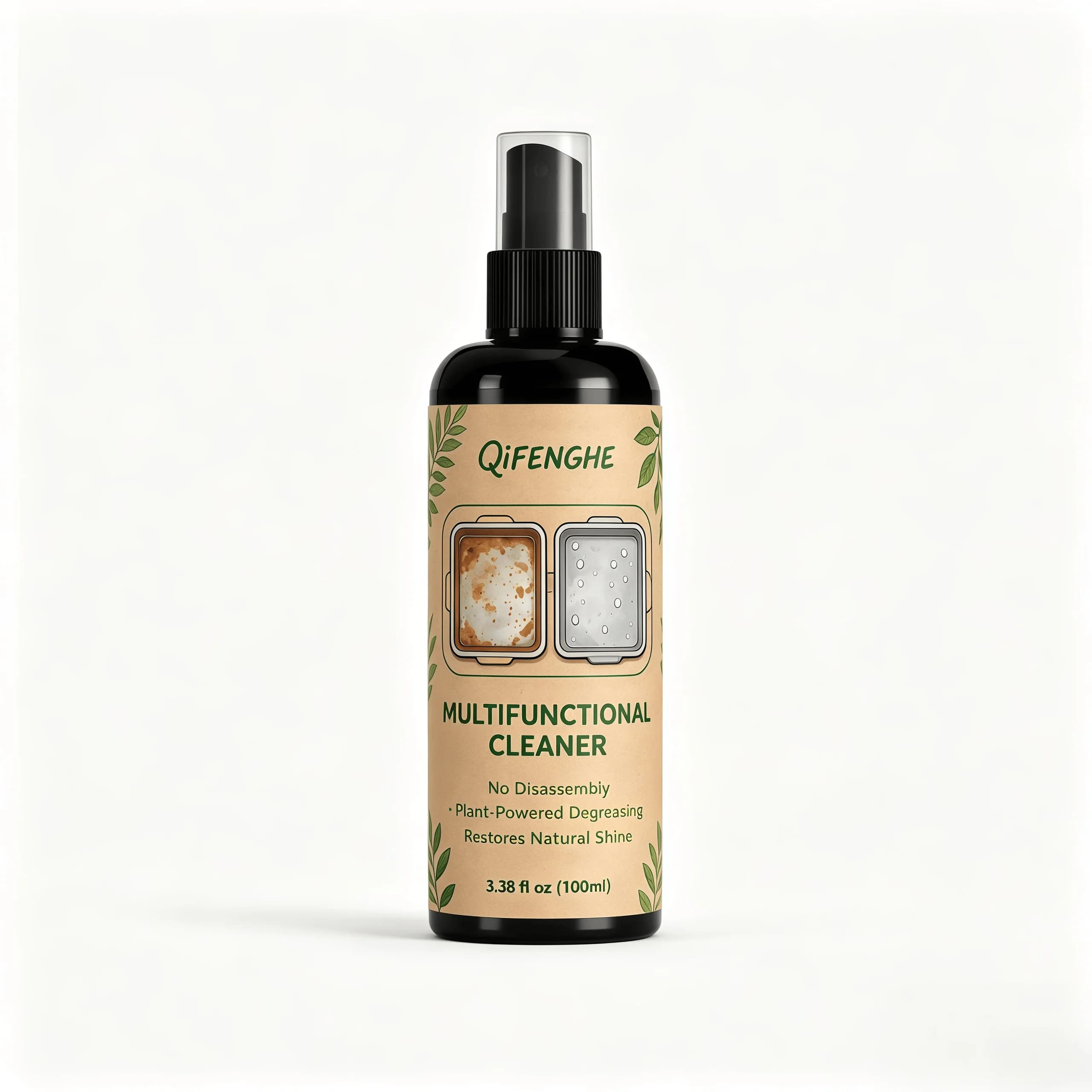 Spray dégraissant puissant pour taches d'huile, sans démontage, pour cuisine, four, cuisinière, hotte, friteuse à air, restaure la finition brillante