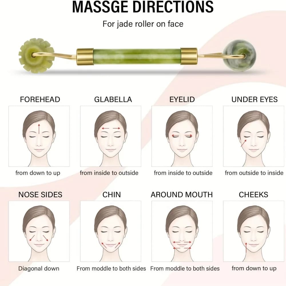 1 Rouleau de massage en jade pour éliminer les rides du visage