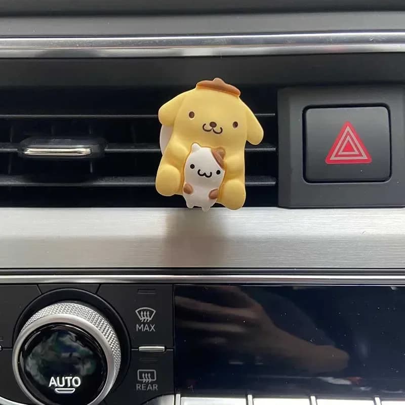Diffuseur de parfum pour voiture Kuromi Cinnamoroll, décoration mignonne, aromathérapie Kawaii pour voiture avec Melody, Pompompurin, Pochacco