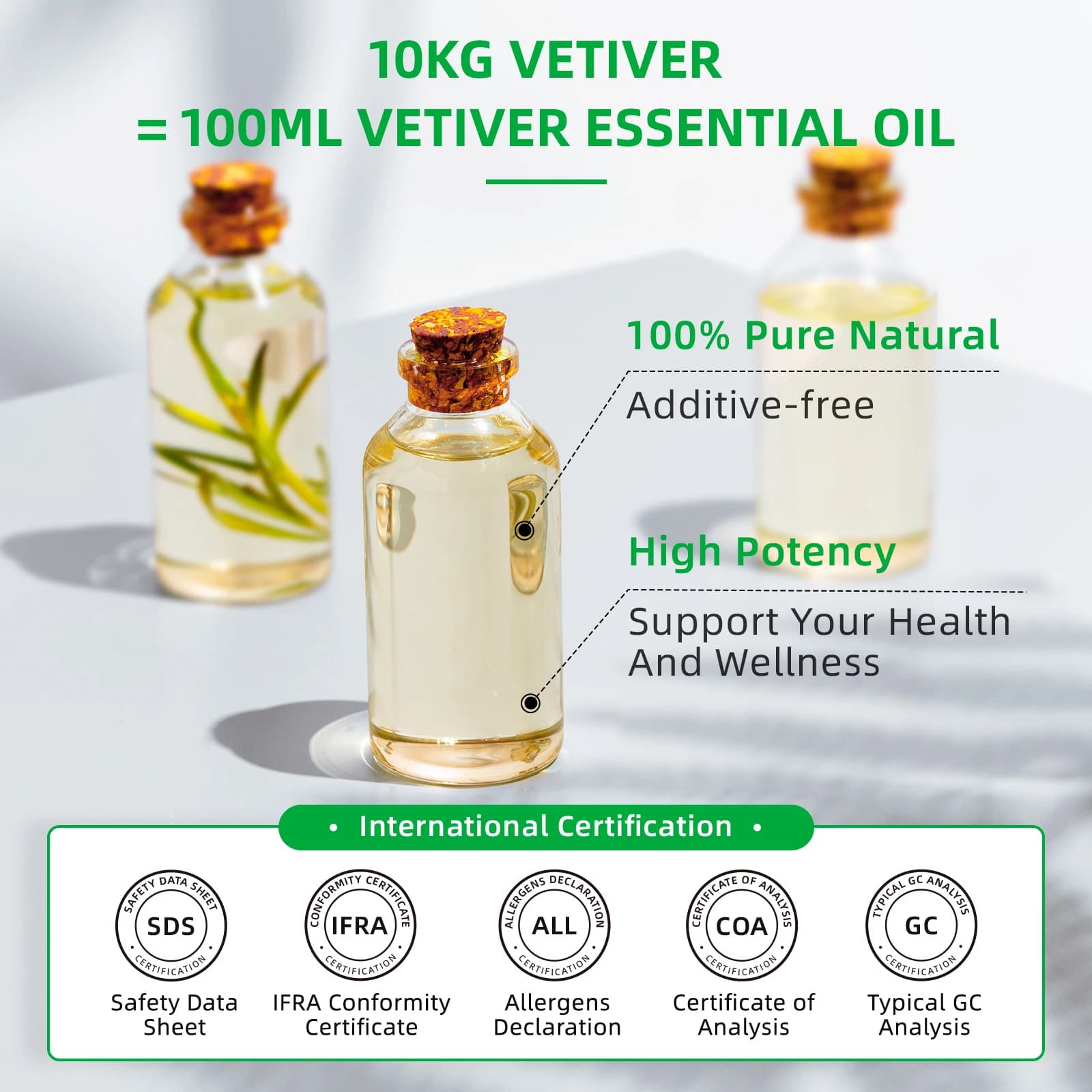 HIQILI 100ML huiles essentielles Vetiver