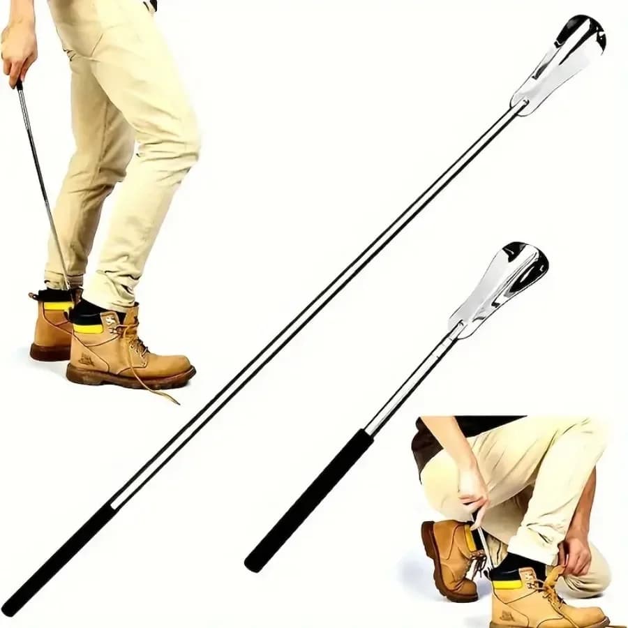 Extracteur de chaussures rétractable en acier inoxydable pour personnes âgées, assistant de chaussures, adapté aux hommes et aux femmes, schoenlepel, corne de chaussure 1 pièce