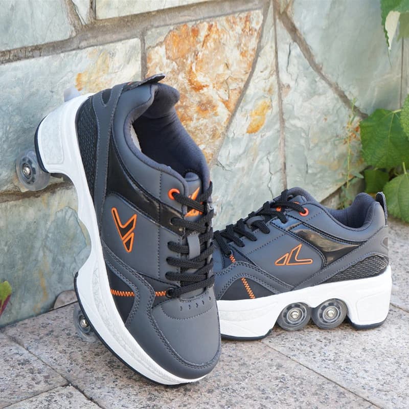 Chaussures de Parkour à déformation rétractable, 4 chaussures de patinage à roulettes pour enfants et adultes, baskets unisexes de rue, Fitness urbain, chaussures de patinage Quad
