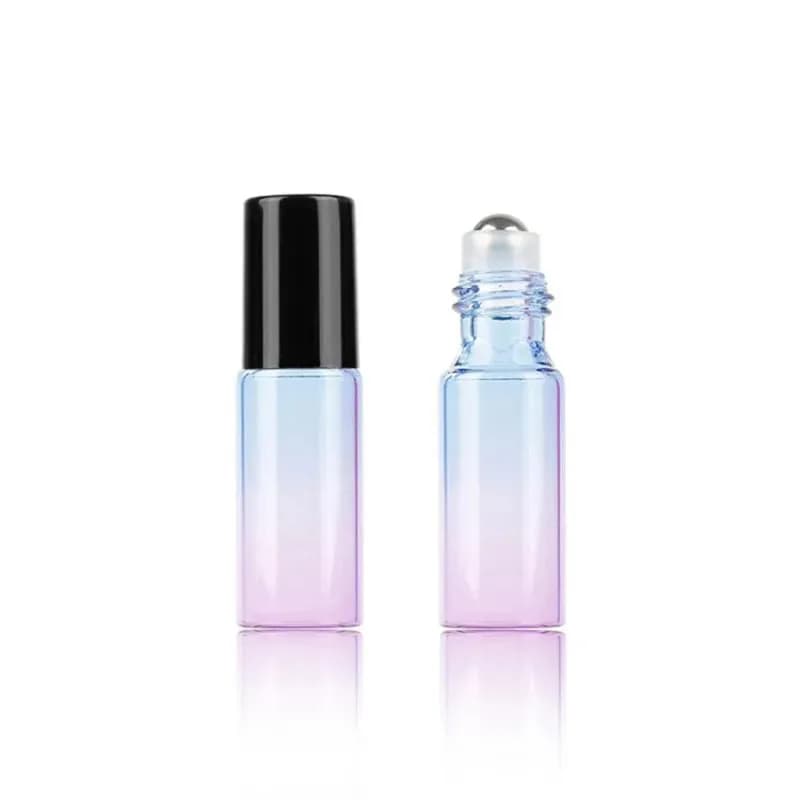 Flacons en verre à bille roulante en métal, flacons pour huile essentielle, parfum de Cologne, test d'échantillon de voyage, 5ml, 30 pièces, 50 pièces, 100 pièces