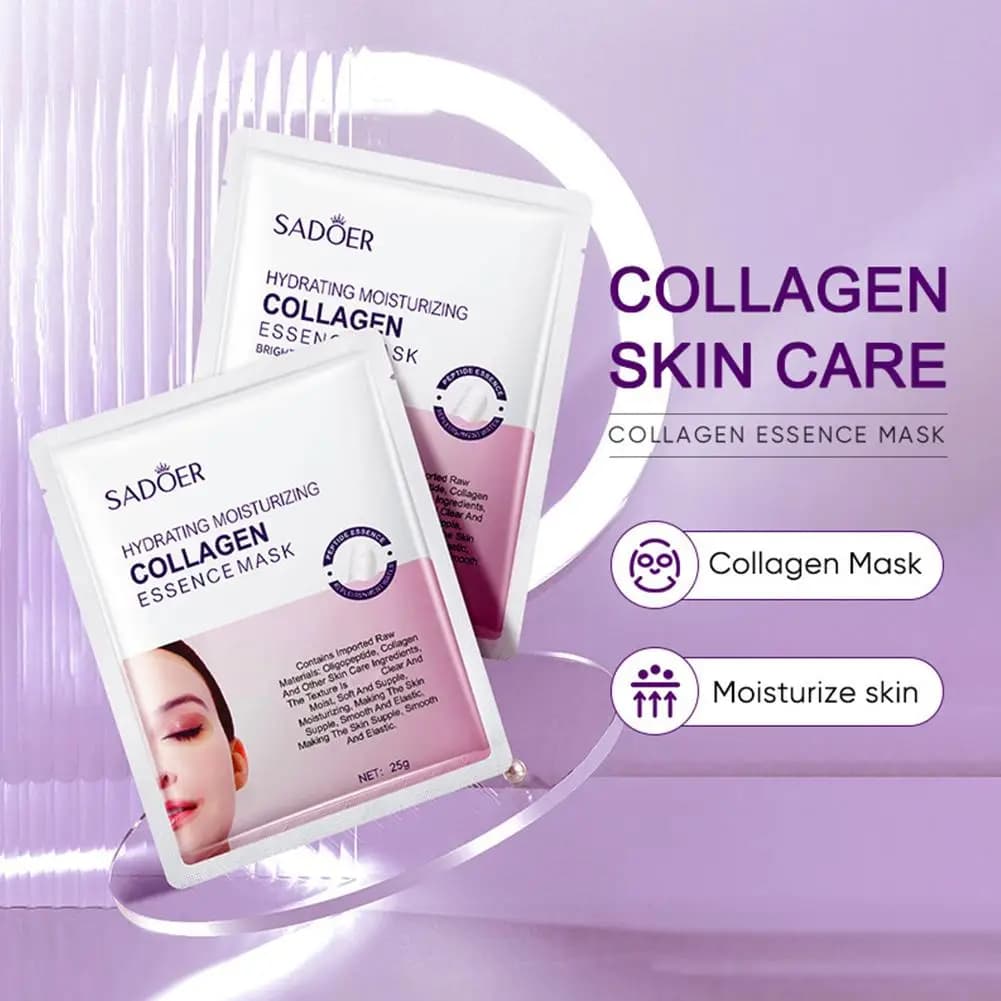 Masque facial hydratant à l'acide hyaluronique et au collagène