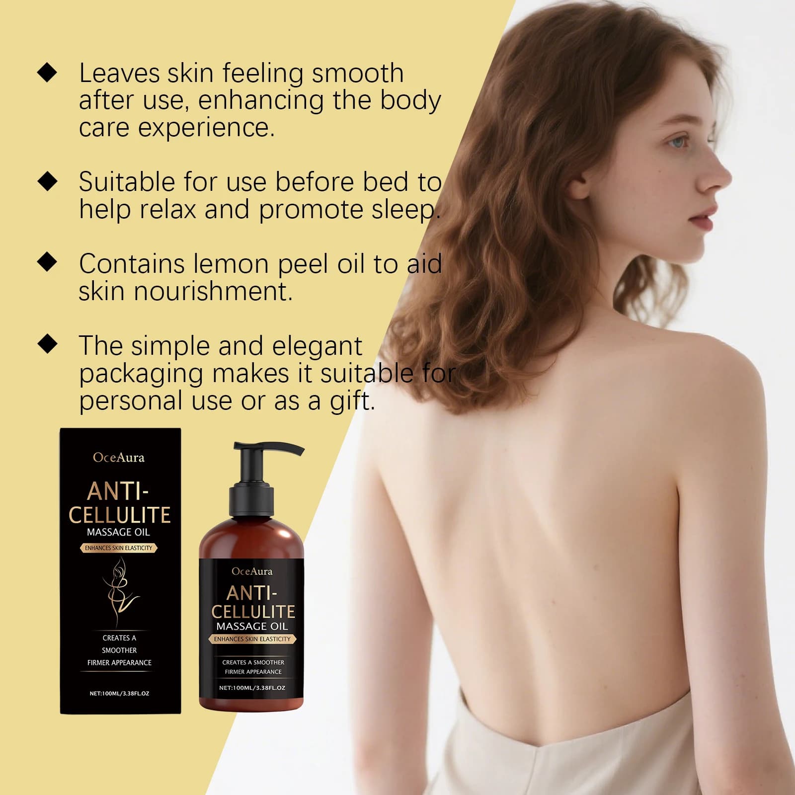 Huile de Massage corporel avec citron, pamplemousse, huile hydratante, apaisante, Non grasse pour la peau sèche, soulagement musculaire, hydratation complète du corps