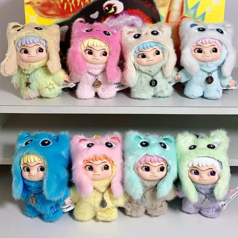 Wakuku sur un rouleau série vinyle peluche poupée boîte aveugle Kawaii Wakuku V3 pendentif Surprise sac décor Anime Figure boîte mystère jouet cadeau