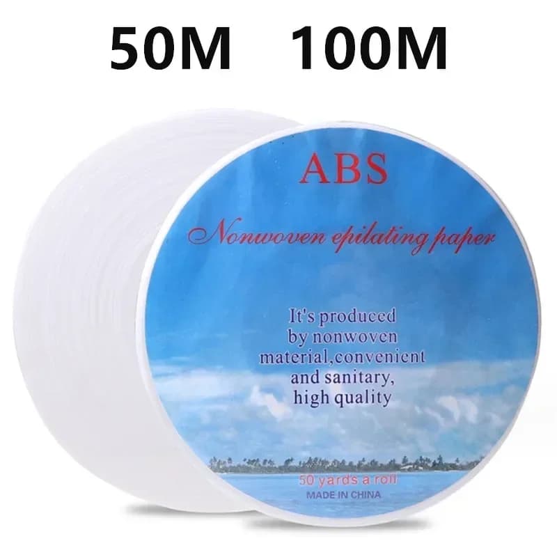 1 Rouleau de 50M/100M de Bandes de Cire Non Tissées pour Épilation Corporelle, Aisselles, Jambes, Bras
