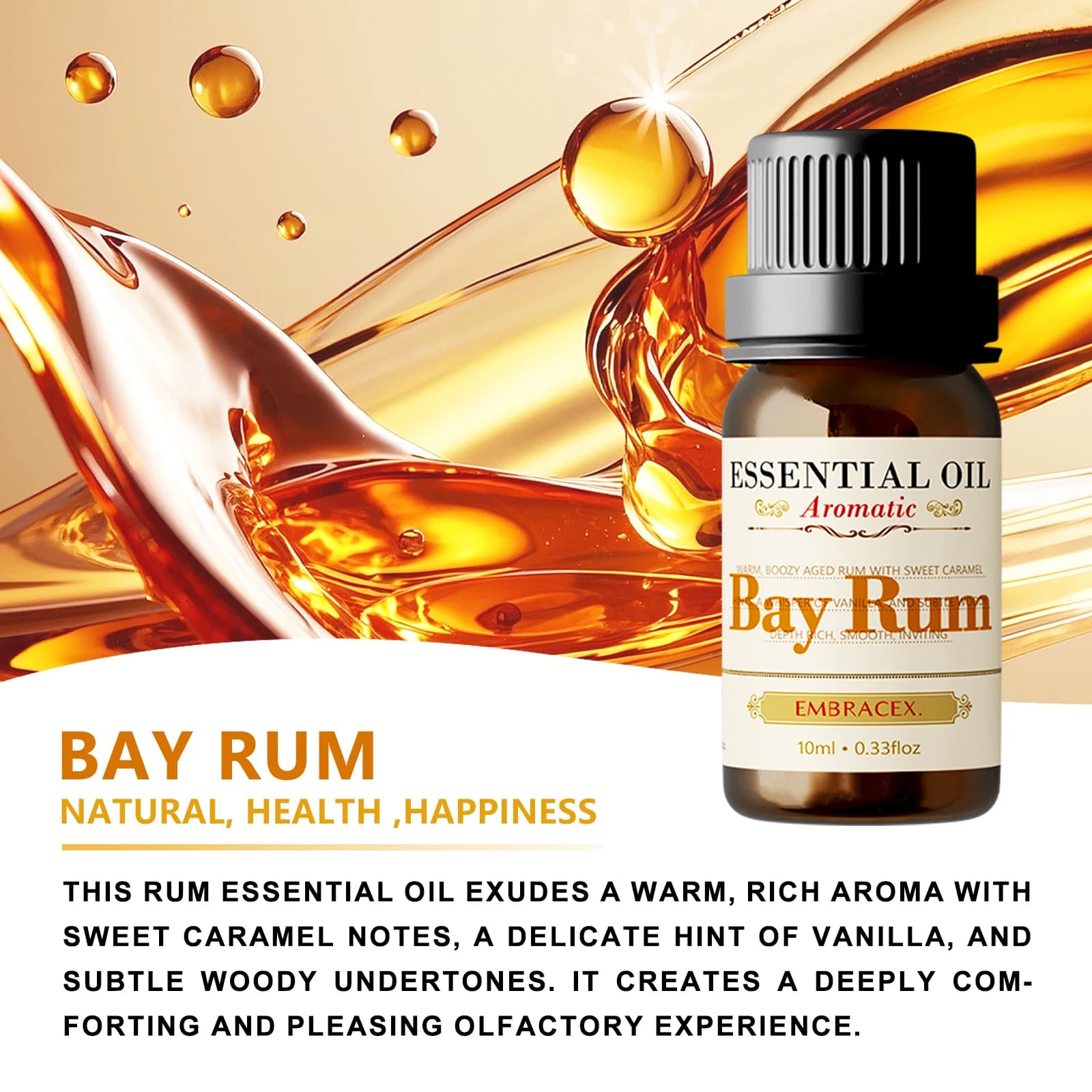 Huiles essentielles de Bay Rum 10 ml, huiles d'aromathérapie, Bay Rum, cadeaux amusants, fabrication de bougies DIY, diffusion, humidificateur