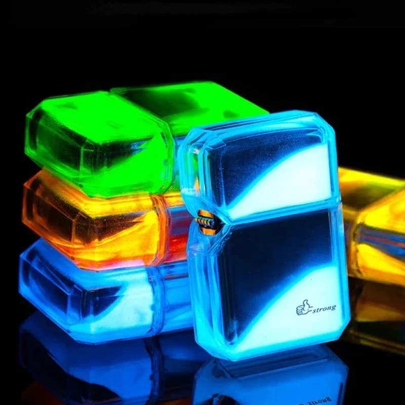 Briquet à huile lumineux coloré avec lampe à sable mouvant
