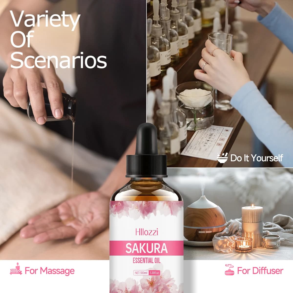 L'huile essentielle de Sakura convient au massage, au douche, aux soins de la peau du visage et est facile à transporter avec vous lors de voyager