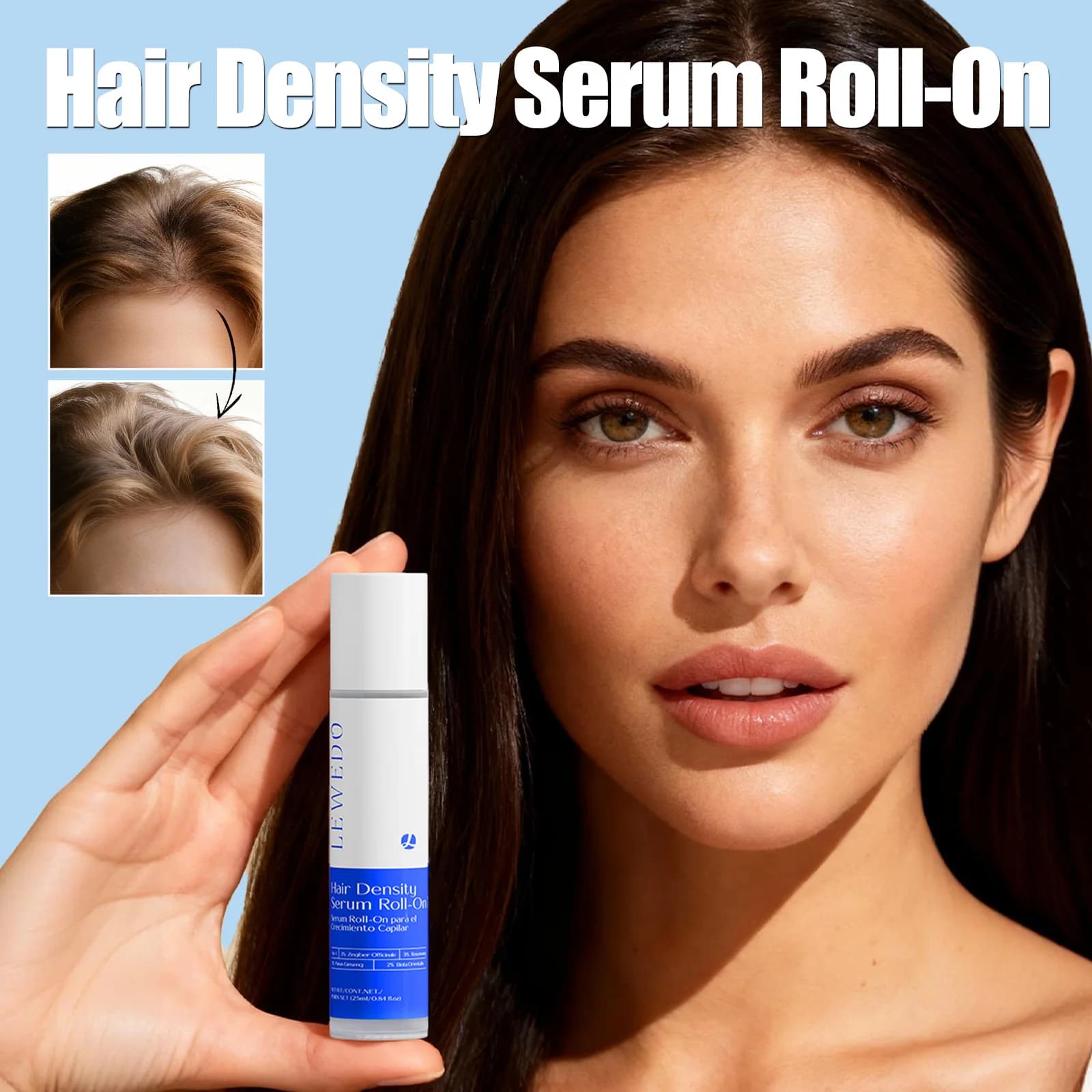 Huile de croissance capillaire au gingembre, nourrissante et fortifiante pour les racines, traitement du cuir chevelu, sérum anti-chute, essence hydratante pour les cheveux avec applicateur à bille