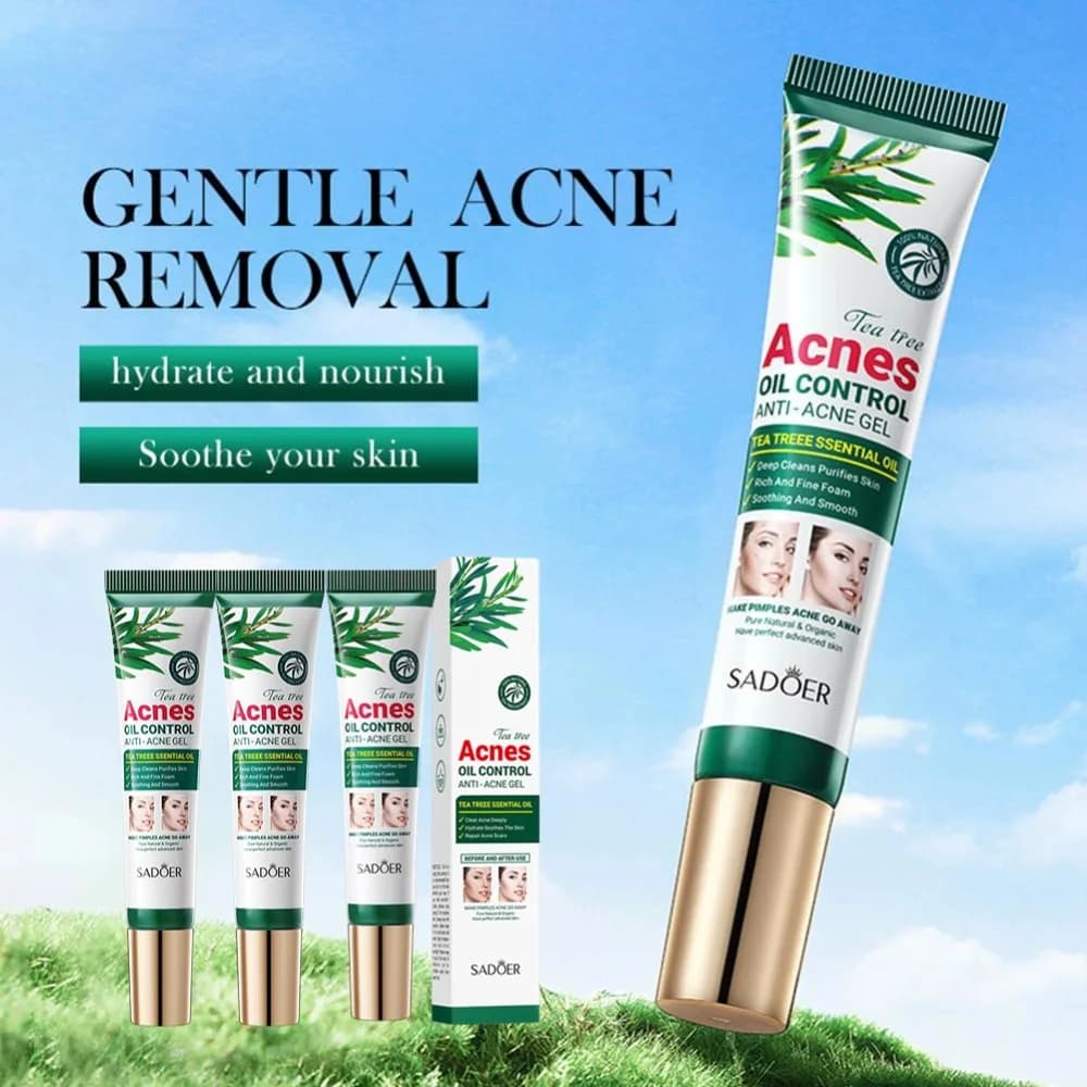 SADOER arbre à thé crème anti-acné contrôle de l'huile GEL ANTI-ACNE nettoyage en profondeur hydratant soin de la peau du visage
