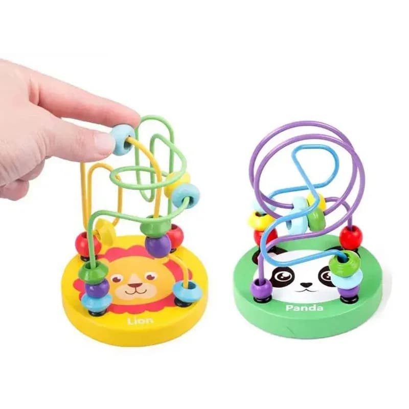 Montagnes russes en bois, jouets en perles, Puzzle éducatif précoce Montessori, jouet mathématique, animaux de dessin animé colorés pour enfants, arithmétique TMZ