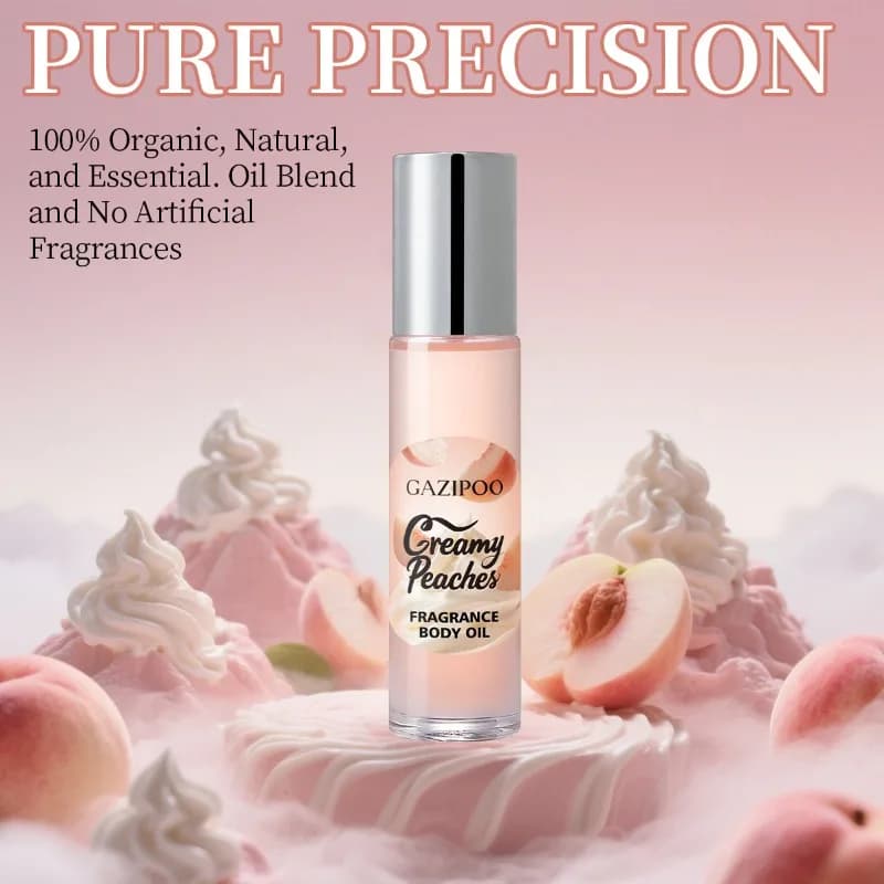 Parfum Roll-On Pêche pour Femme – Tenue Longue Durée, Doux, Frais, Crémeux, Élégant, Premium, Lisse, Captivant, Parfum de Niche