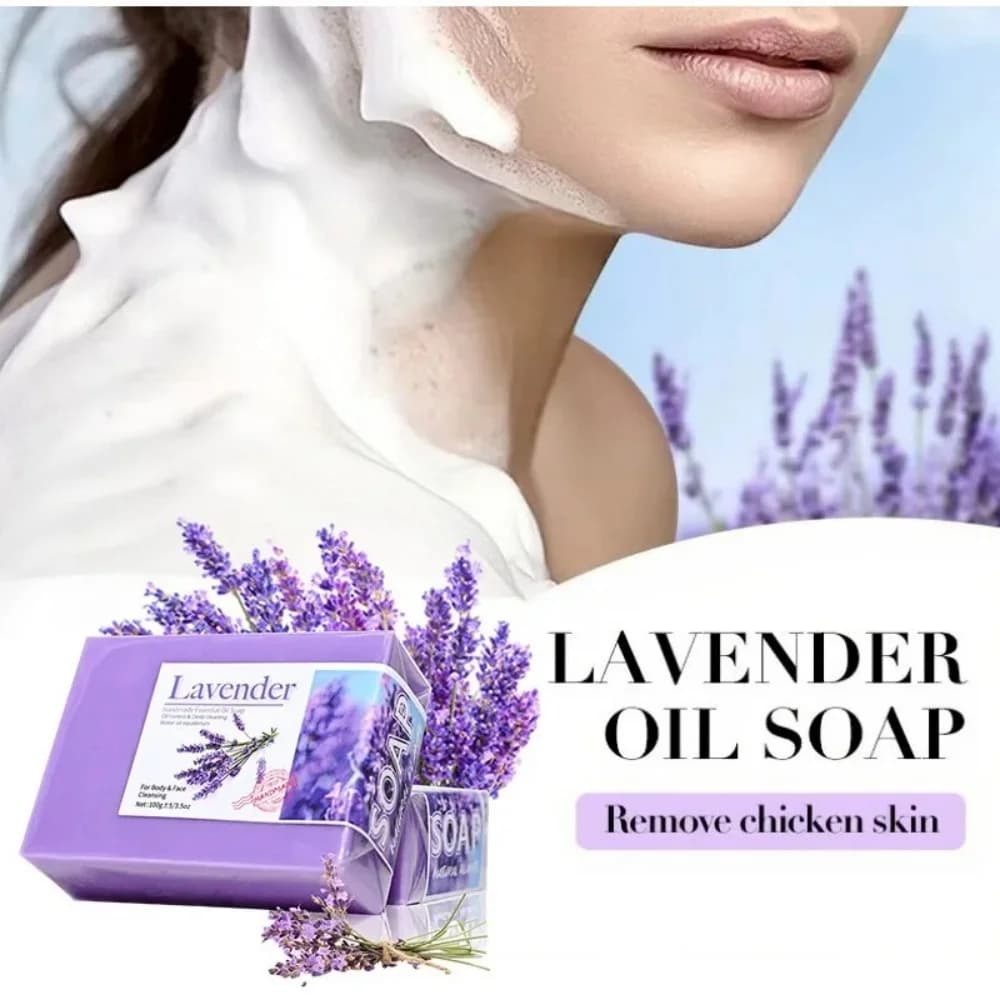 Savon à l'huile essentielle de lavande biologique naturel, fait à la main pour le corps et le visage, nettoyage en profondeur, rafraîchissant, contrôle de l'huile, savon de bain, 1 pièce