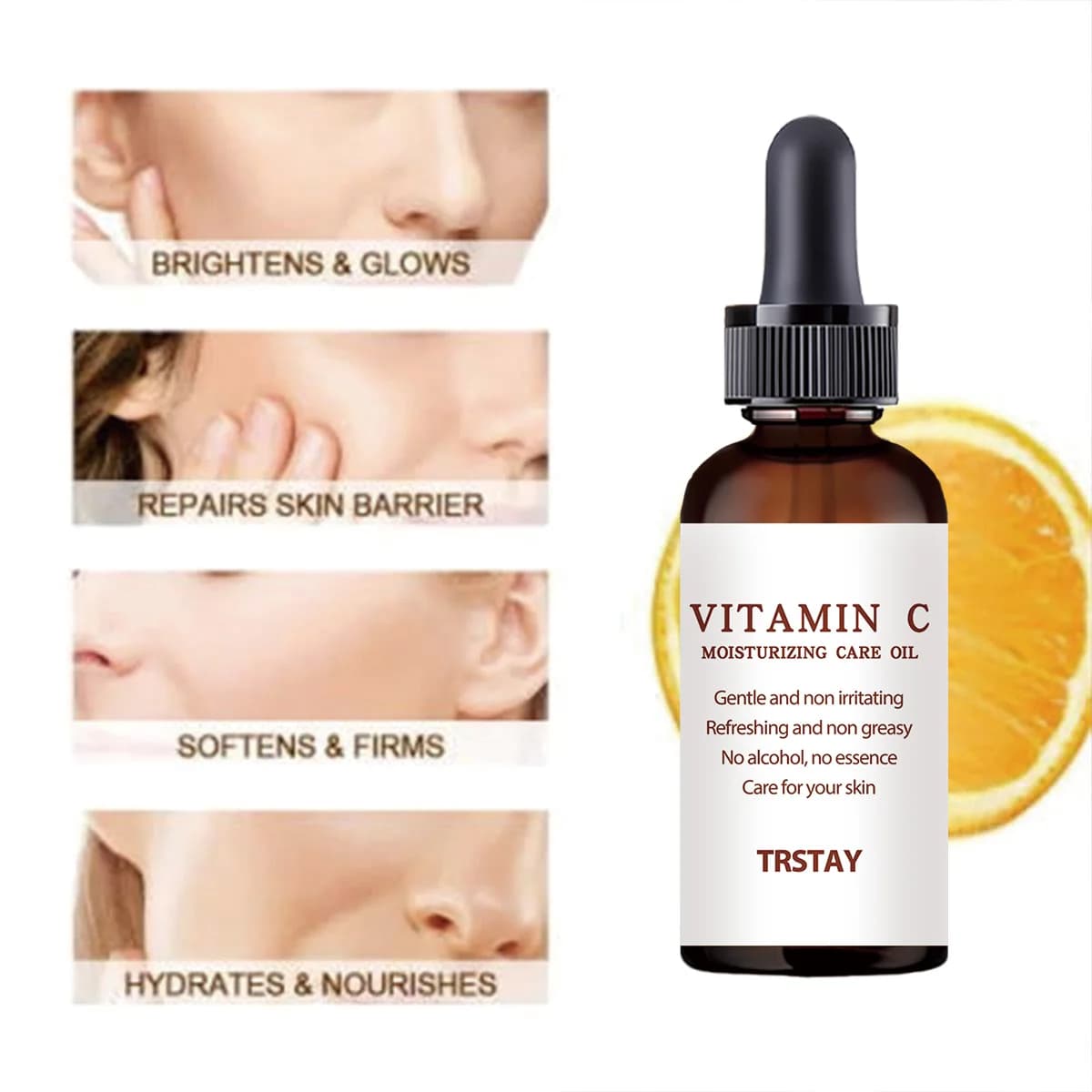 L'huile radiante de vitamine C contient différents extraits végétaux pour équilibrer le teint, hydrate et nourrir pendant longtemps, briller et