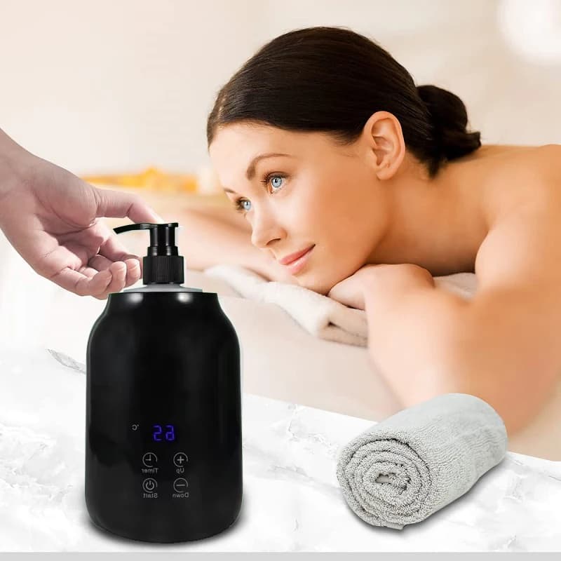 Nouveau chauffe-huile essentielle affichage LED réglage de la température chauffe-bouteille d'huile de Massage unique chauffe-huile de Massage