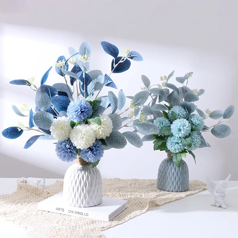 Bouquet de fleurs artificielles d'eucalyptus 45cm