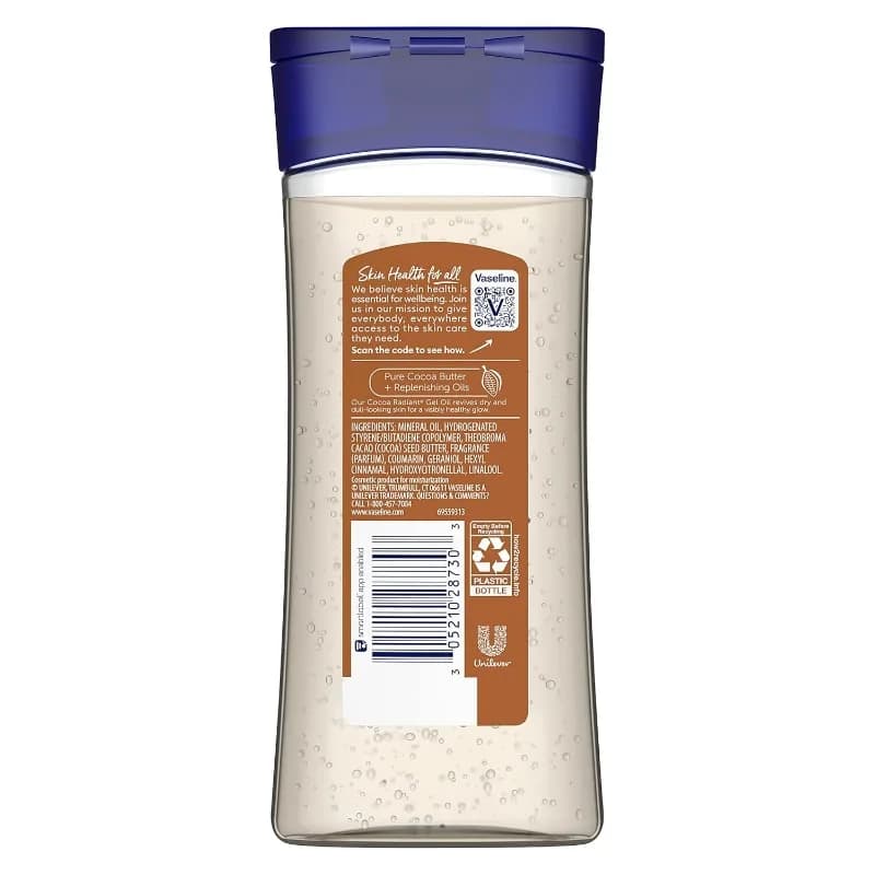 Vaseline InrefrigerCare Cocoa Radiant, Glowing Skin Count, Body Gel 173, 100% Pure Cocoa Doll, Reconstitution Body Castle
