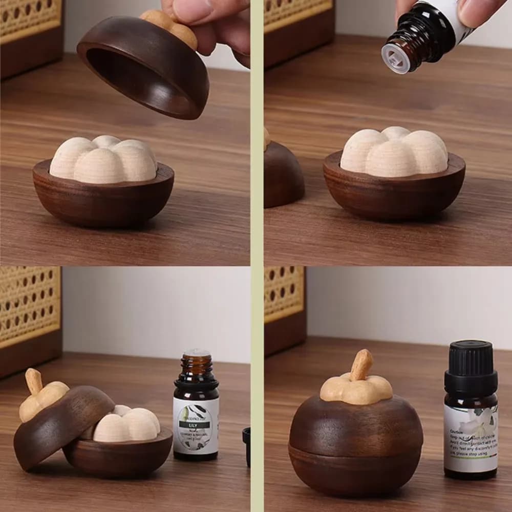 Diffuseur d'huiles essentielles portable en bois, forme montagne, en bambou, diffuseur d'arômes en bois massif, diffuseur d'arômes exquis