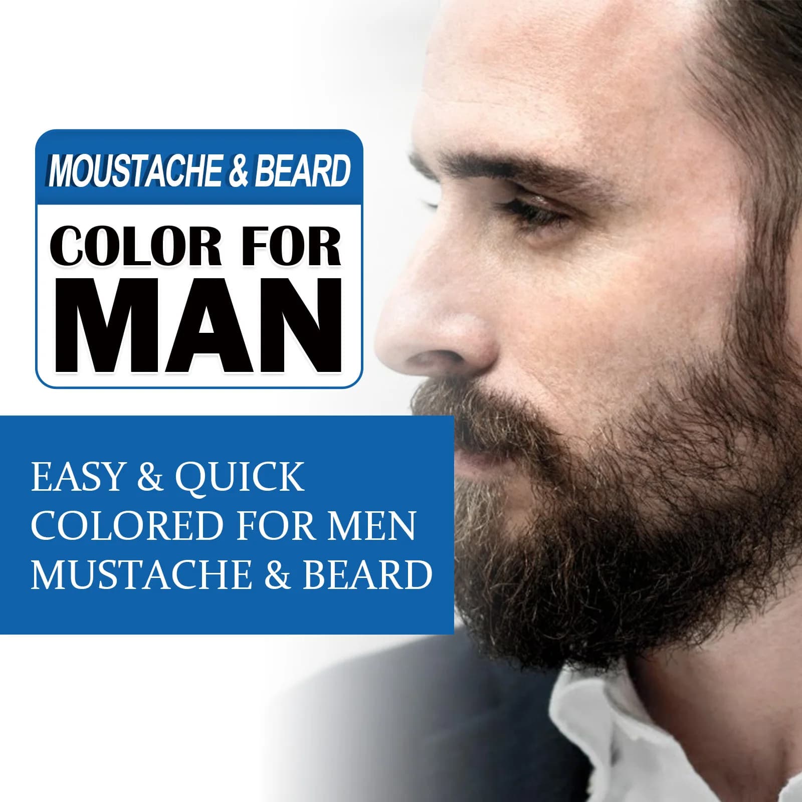 Shampoo colorant à la camomille pour barbe et moustache, coloration douce, nourrit les racines, fixation durable, anti-décoloration, lisse et brillant