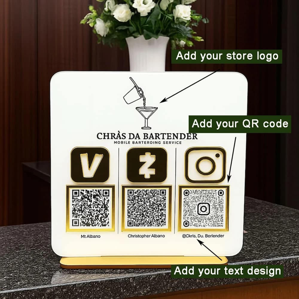 Support de code QR en acrylique pour paiement par scan