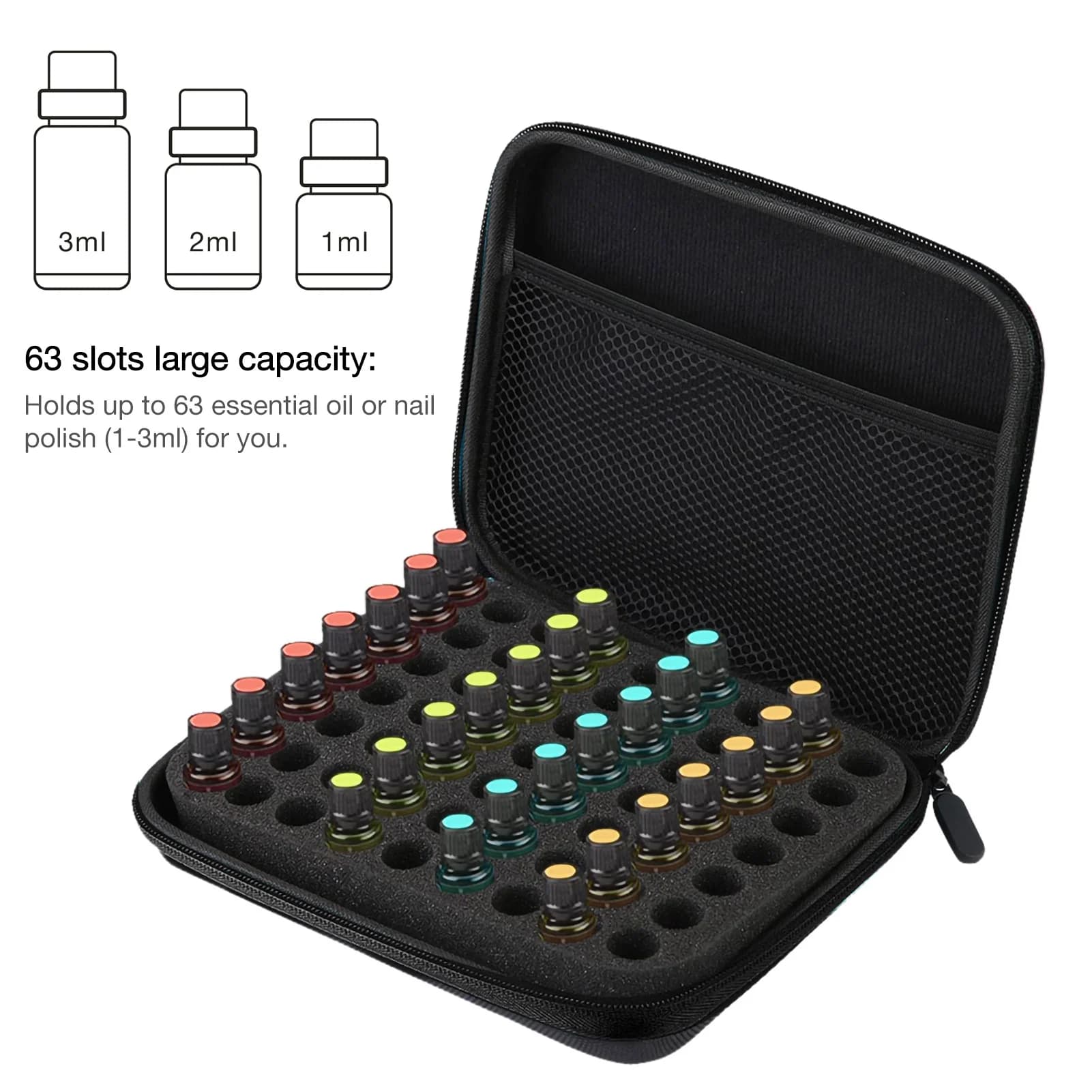 63 fentes Portable aromathérapie huile essentielle sac de rangement boîte organisateur huile essentielle mallette de rangement huile essentielle boîte de stockage