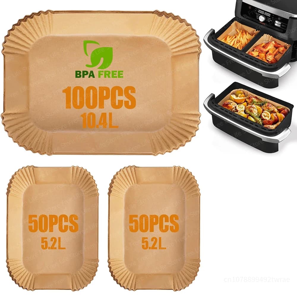 Papier pour friteuse à air Ninja AF500EU jetable antiadhésif sans BPA cuisson saine sans huile Compatible avec les friteuses à air double zone