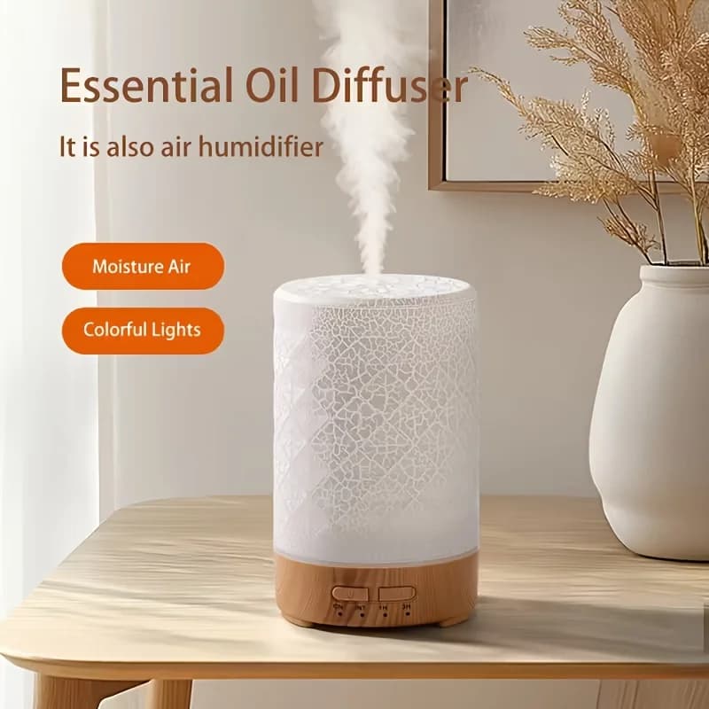 Diffuseur d'huiles essentielles USB, avec effet ambiant 7 couleurs, minuterie, diffuseur d'aromathérapie, pour chambres, bureaux, yoga, humidificateur d'air