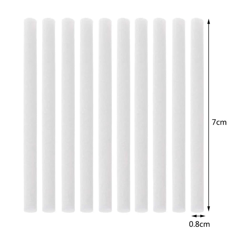 Lot de 50 éponges de recharge pour diffuseur de voiture, bâtons absorbants de remplacement pour mèche de filtre d'humidificateur, 2.75x0.31 pouces