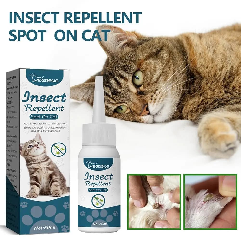 Gouttes anti-puces pour animaux de compagnie, traitement de la teigne, anti-insectes, anti-puces, anti-tiques, anti-insectes, anti-tiques, anti-tiques, anti-insectes, convient pour les chats, les sour