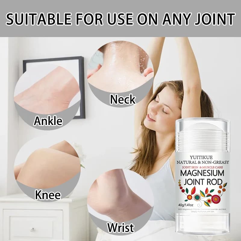 Bâton de massage au magnésium naturel 40g Camomille Lavande Menthe Hydratant Doux Non Gras Baume pour les Articulations, les Muscles et les Soins Cutanés Externes
