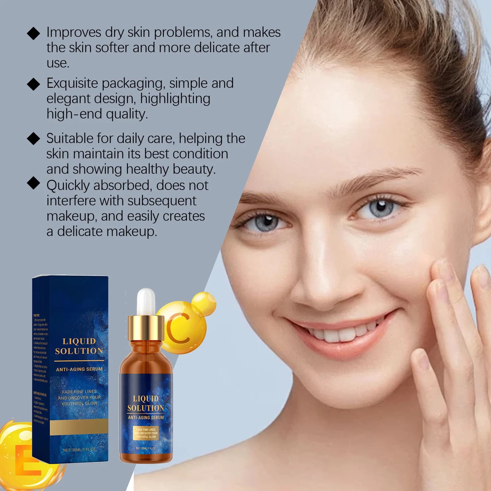Sérum anti-âge à la vitamine E, sérum anti-rides à la vitamine C, raffermissant, liftant, anti-âge, antioxydant, hydratant, sérum pour le visage coréen
