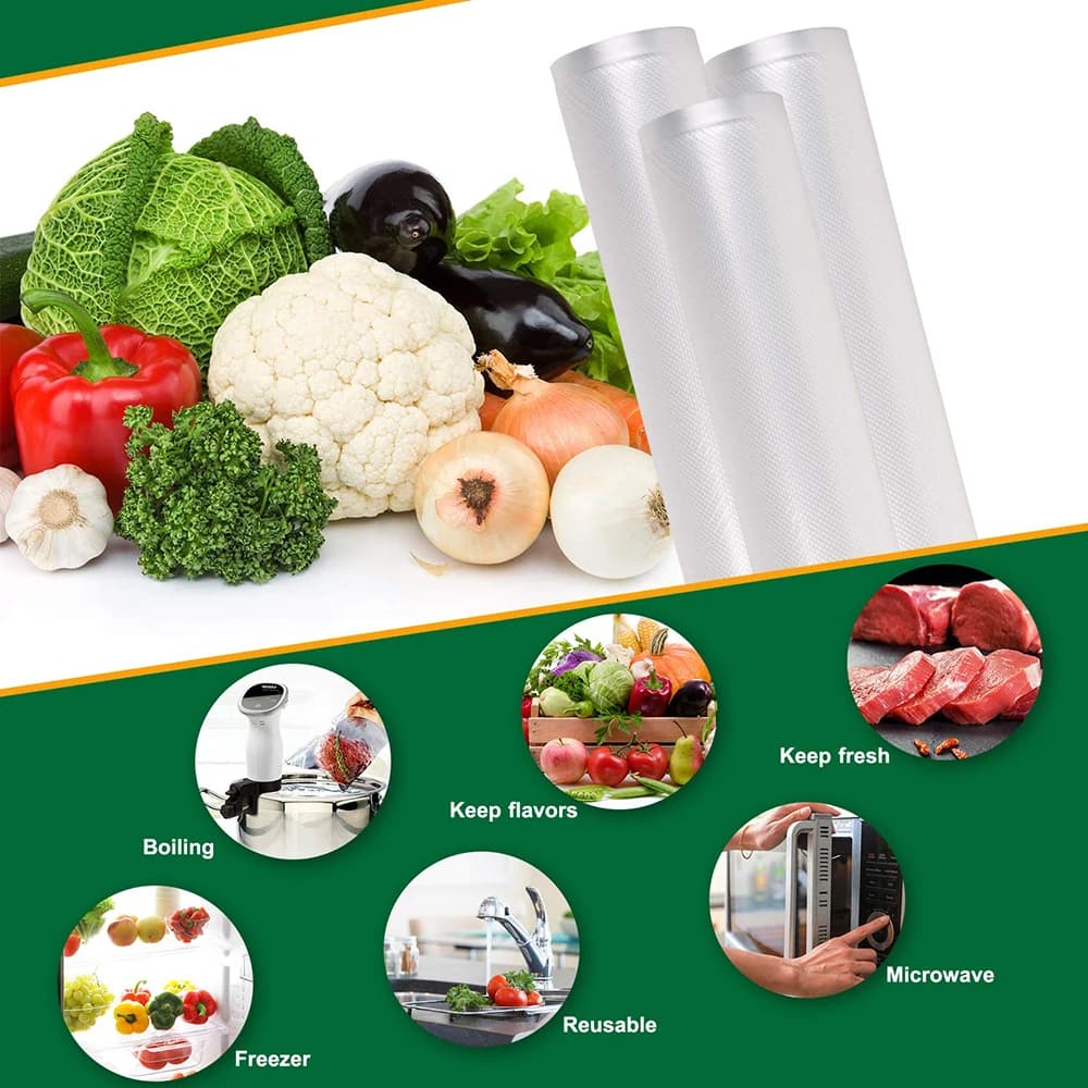 Sacs à rouler sous vide pour machine d'emballage sous vide, emballage alimentaire, sacs de conservation sous vide pour scelleuse sous vide