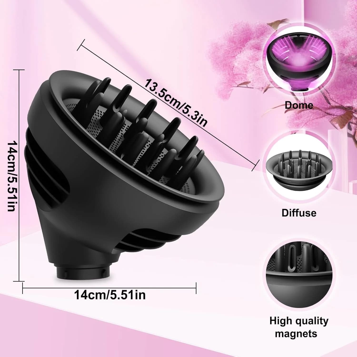 Fixation de diffuseur de boucles ondulées pour Dyson Airwrap, deux Modes diffuses de dôme de flux d'air pour diffuseur de cheveux Airwrap HS01/05 pour cheveux secs