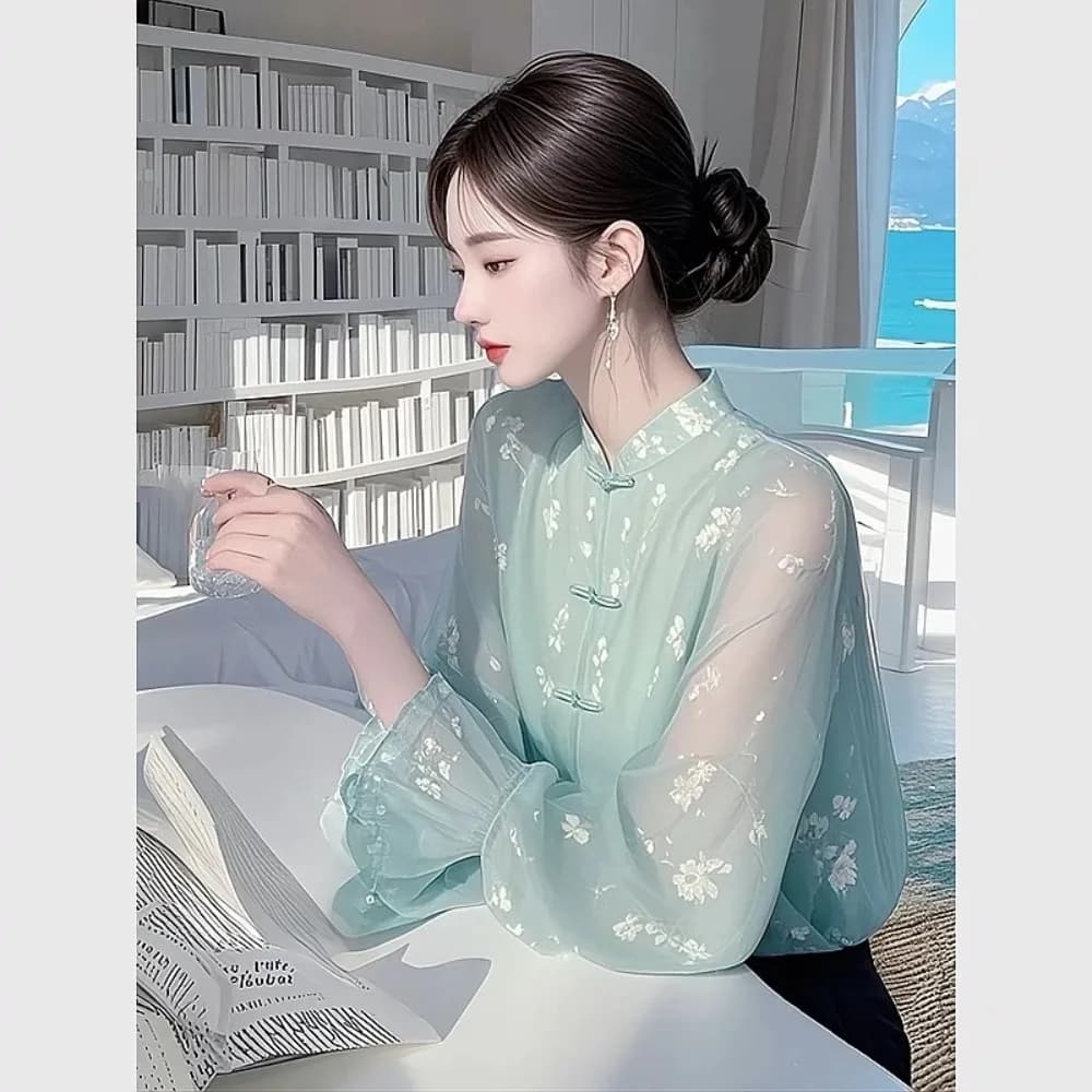 Printemps Vintage Blouse femmes vêtements femmes hauts chemise décontractée mode vêtements à manches longues Streetwear automne élégant Style ethnique