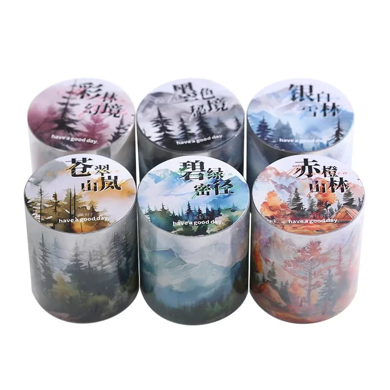 Ruban adhésif pour décoration de base européenne, 45mm x 2m, 1 rouleau, 2m, pour bricolage, scrapbooking, paysage, sentier de montagne, manuel, collage