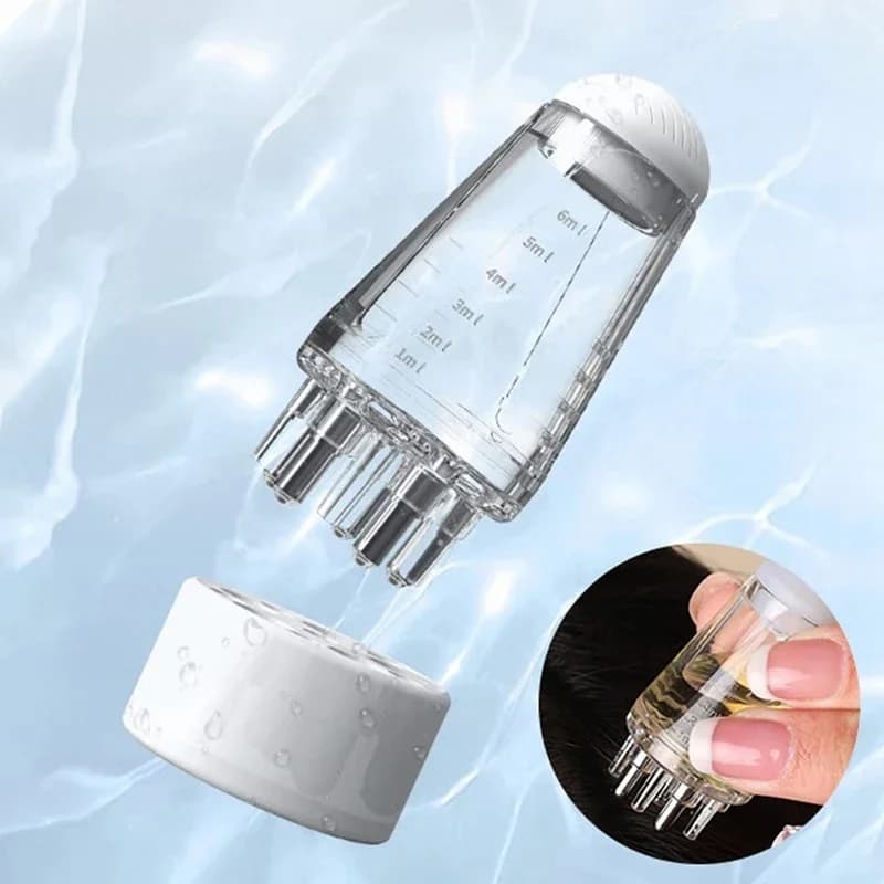 Applicateur de cuir chevelu de 6ml, Mini masseur de tête, brosse à bille, huile essentielle pour la croissance des cheveux, applicateur liquide, peigne de Massage